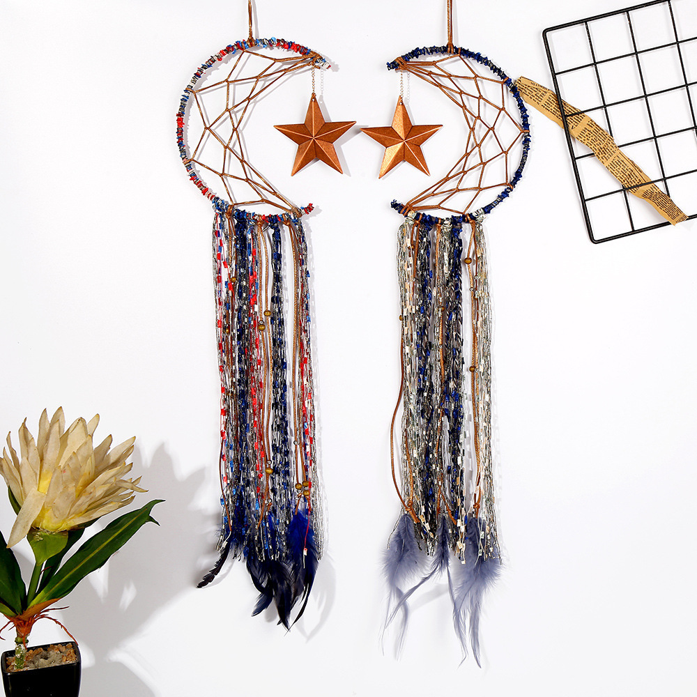 New moon bell pendant home door decoration handicraft car pendant handmade wind chime dream catcher wholesale