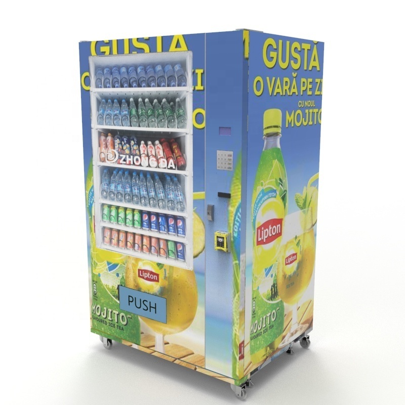 24 Hour LED Light Cold Drinks and Snacks Food and Water Vending Machine for Business