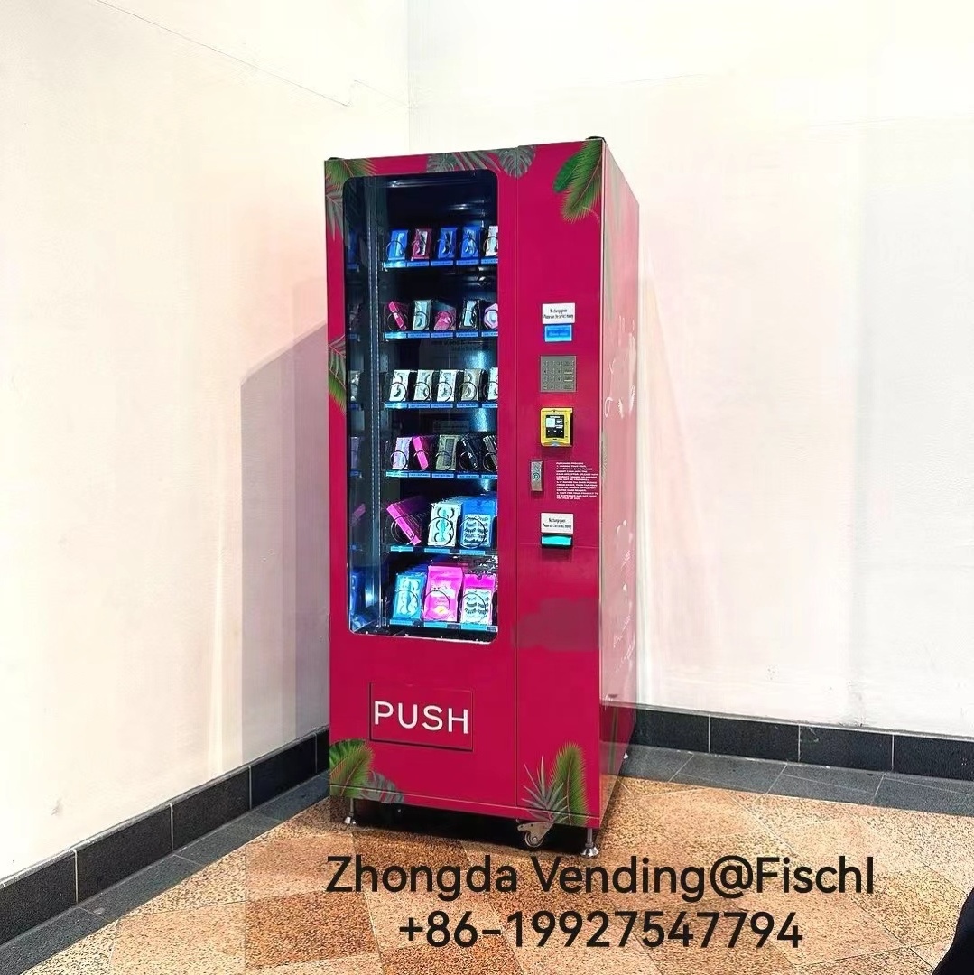 Zhongda vending factory high quality CE ISO mini vending machine  for pringles snacks cosmetic products