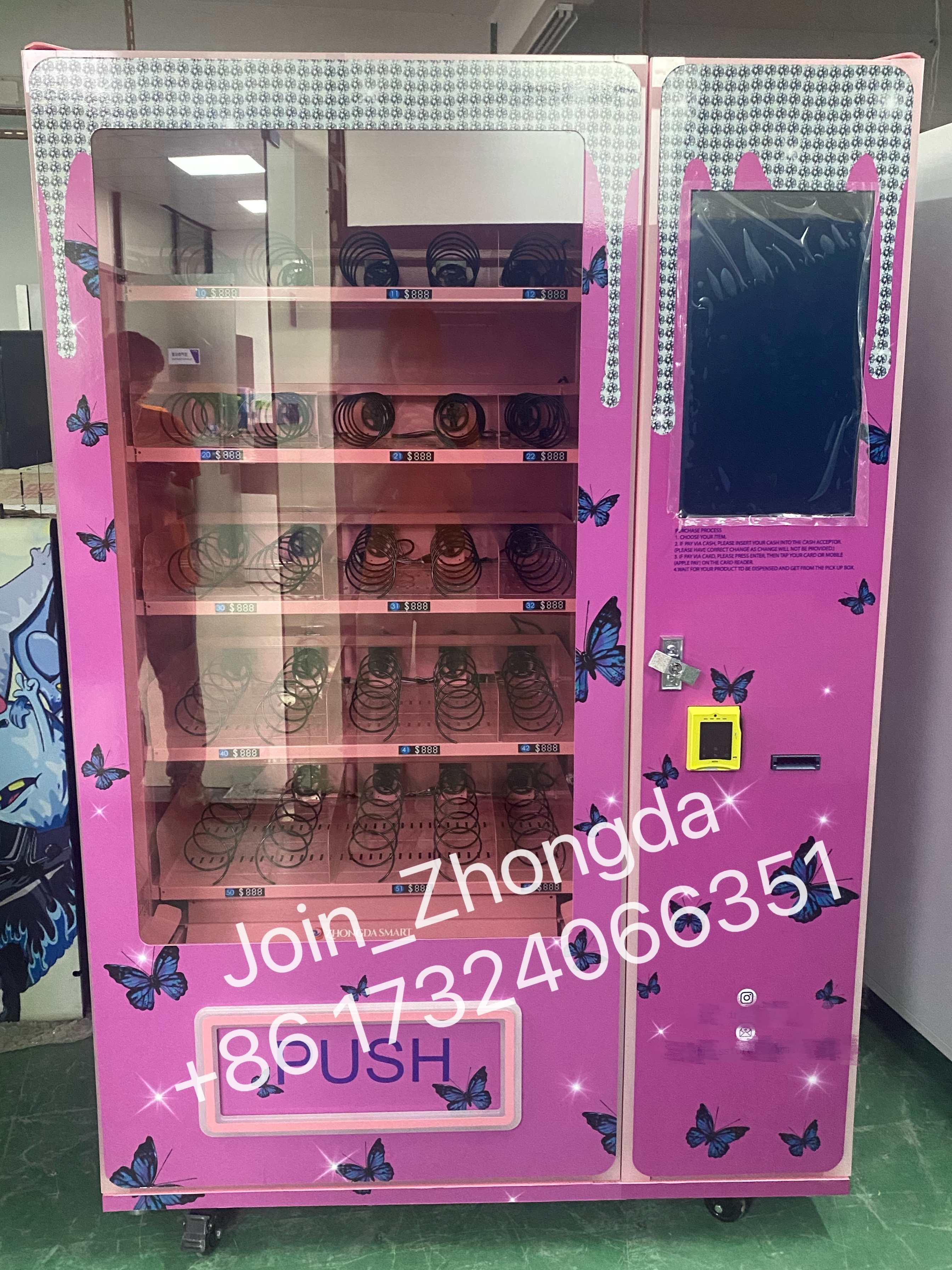 Zhongda custom nail salon beauty nail polish vending machine eyelash hair vending machine