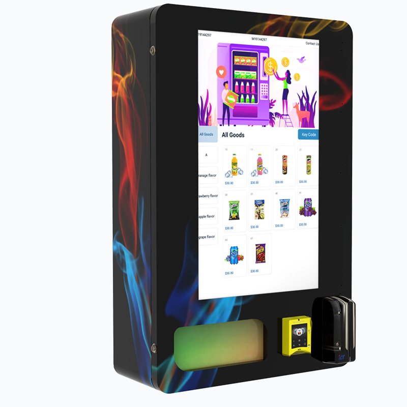 New UI design 32 inches remote control touch screen wall mounted vending machine with age verification in mall