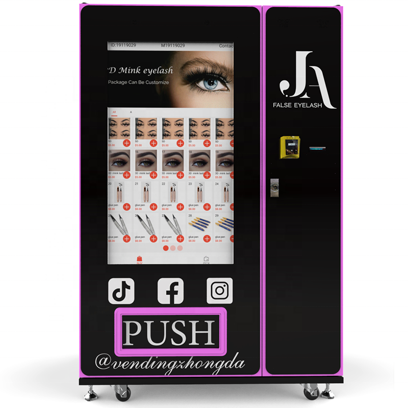 Zhongda intelligent high quality press on nail vending machine with cashless payment system perfume vending machine