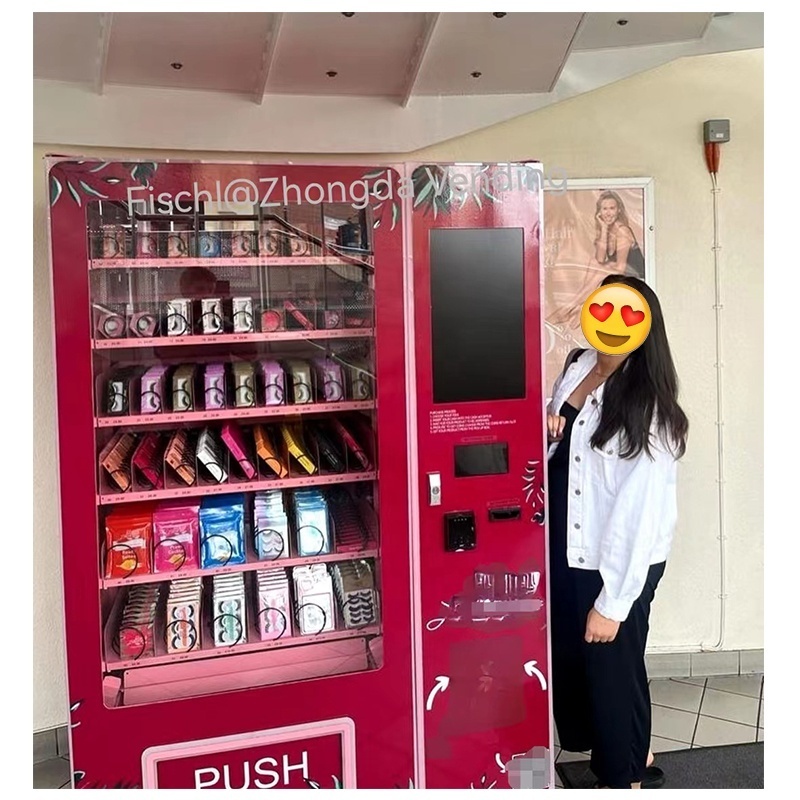 wholesale small business trading card vending machine spring spiral lipsticks cosmetic vending machine