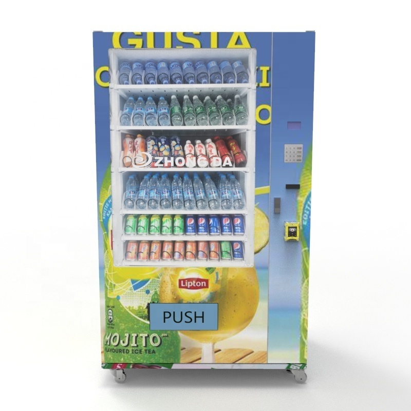 24 Hour LED Light Cold Drinks and Snacks Food and Water Vending Machine for Business