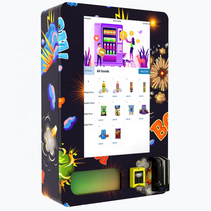 New UI design 32 inches remote control touch screen wall mounted vending machine with age verification in mall