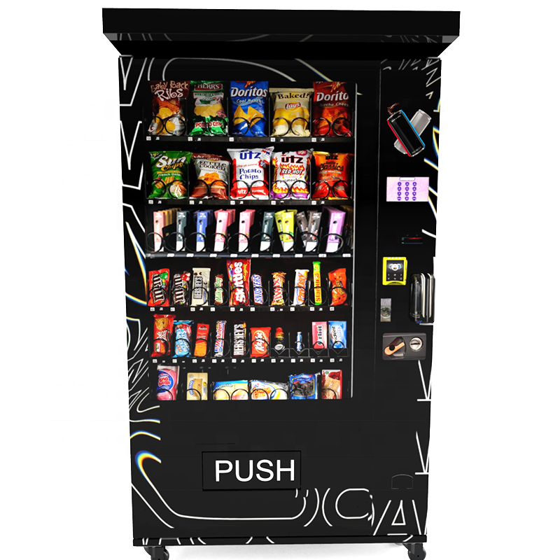 Outdoor self-service drink snack cake chocolate cooling system vending machine with touch screen