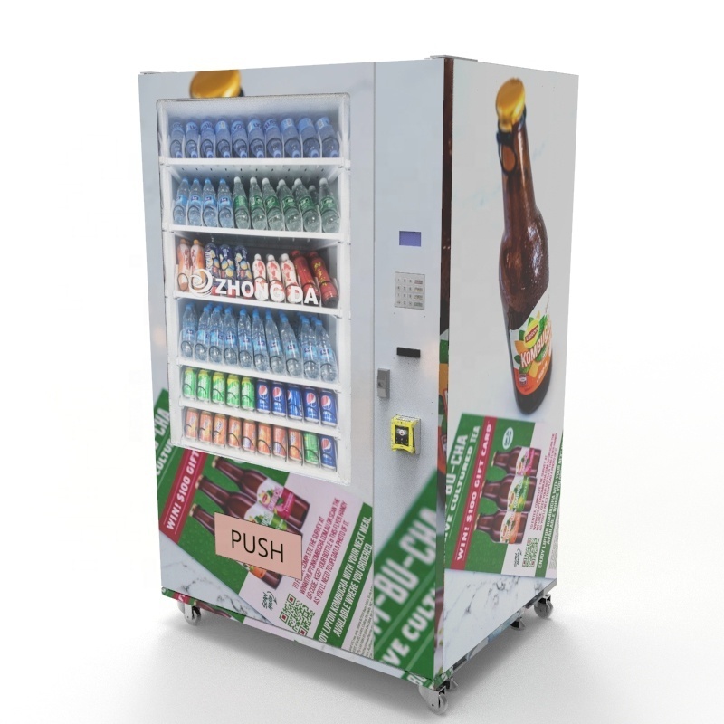 24 Hour LED Light Cold Drinks and Snacks Food and Water Vending Machine for Business