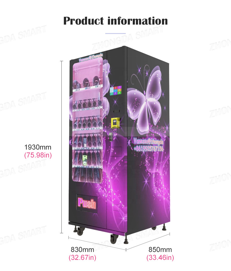 Zhongda  slim size mini beauty vending machine cosmetic vending machine