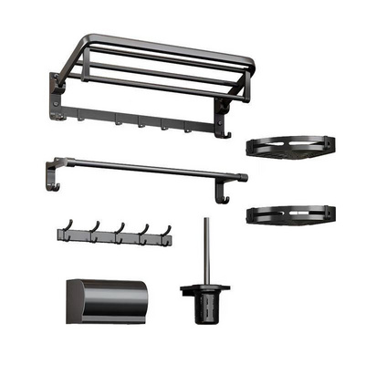 Towel Rack for Bathroom Towel Storage Wall Mounted Shelf with Bar Hooks No Assembly Required