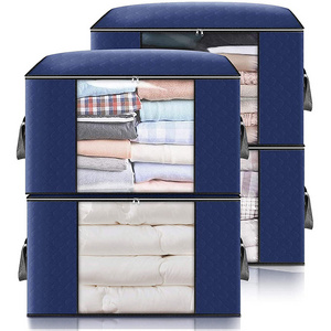 Fabric Closet Toy Clothing Bed Sheets Home Organizers Non Woven Fabric Storage Bags For Clothes Organizer Storage Box with lid