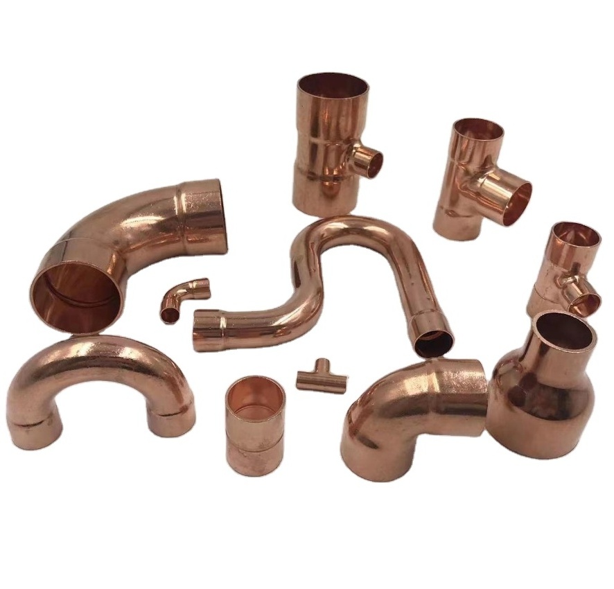 copper fittings plumbing material three Way four Way Copper Female Equal copper pipe fittings