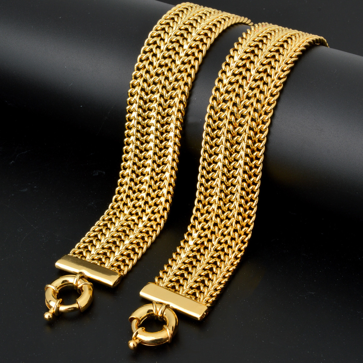 Zeadear wholesale brass jewelry hip hop chain 18k gold plated cuban link chain bracelet for men women