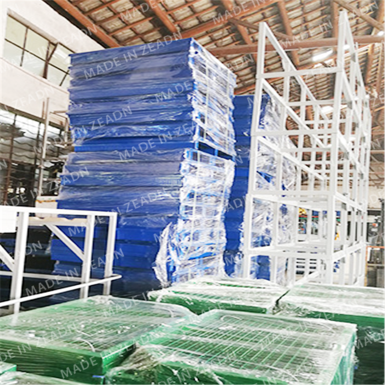 Hot sale bule roll 	 hdpe plastic double face 4 way thin liquidation exporting pallets wrap