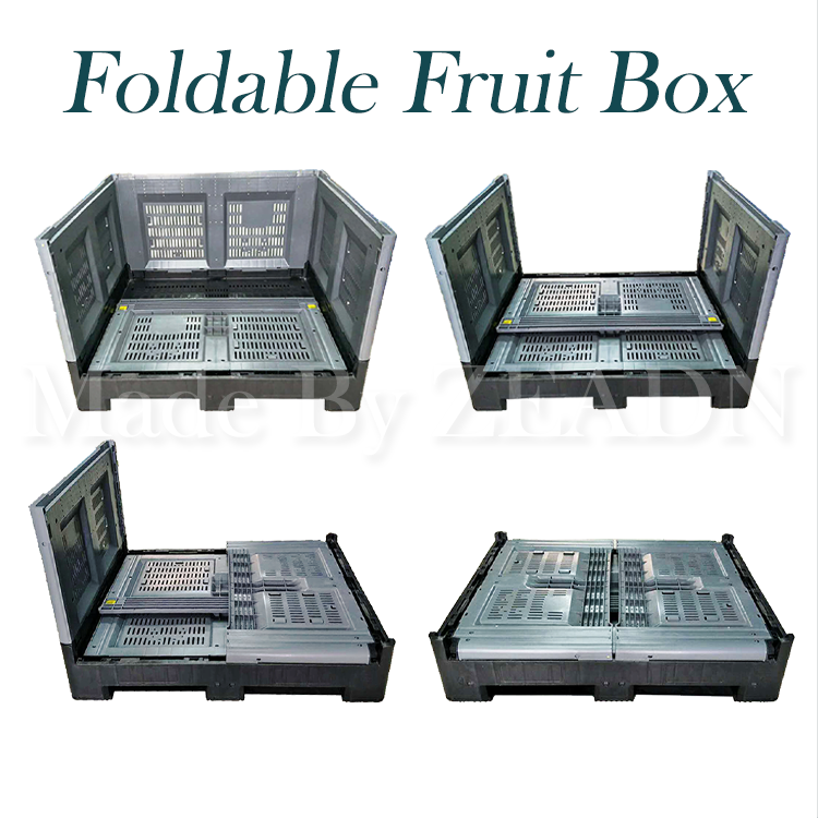 Exquisite And Small 1200x1000x590mm Folding Plastic Pallet x Solid  box packaging plastic pallet container with wheel