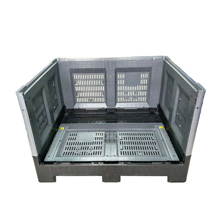 Exquisite And Small 1200x1000x590mm Folding Plastic Pallet x Solid  box packaging plastic pallet container with wheel