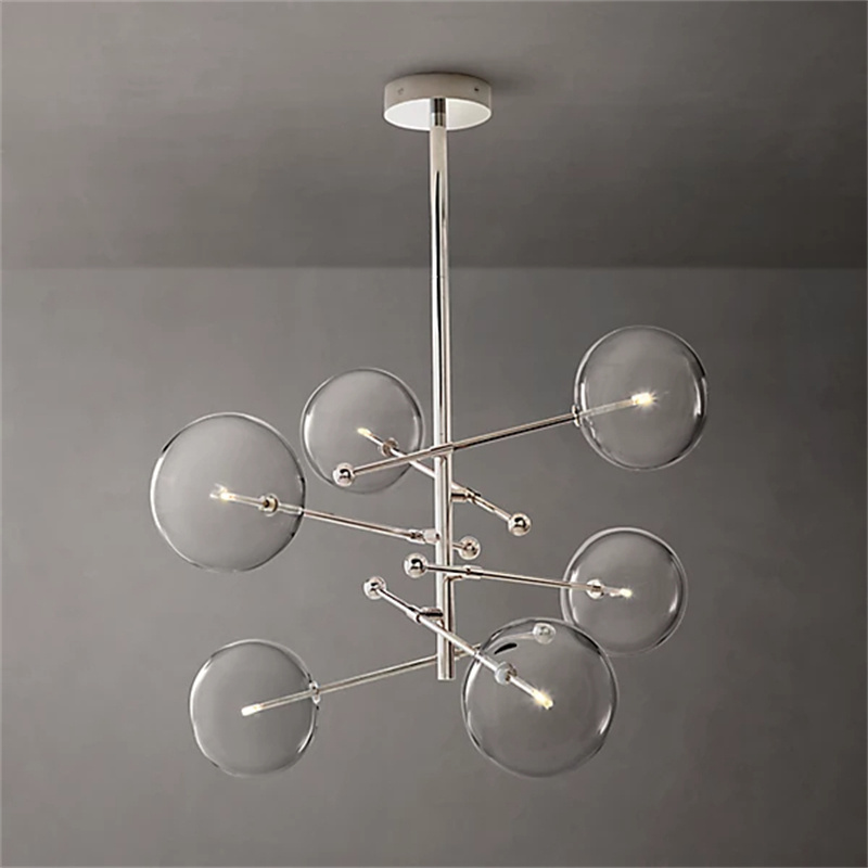 R-h Lighting Lamp Lighting Glass Ball Fixtures Led Chandelier Hanging Brass Pendant Light