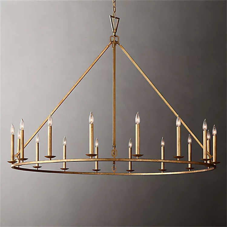 American Chandelier Lighting Fixture Vintage Industrial Style Rustic Antique Black Solid Brass Retro  Hardware Chandeliers