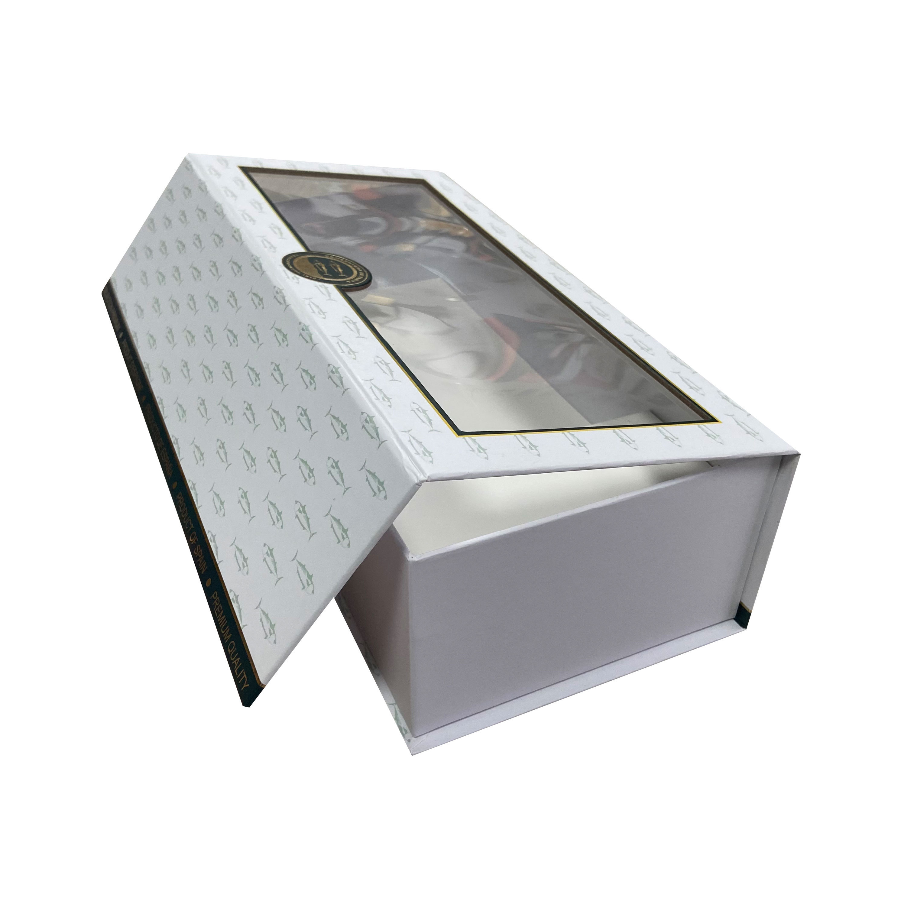 Custom Logo Luxury Tea Bag Packaging Box Empty Cardboard with Transparent Window Recycled Materials Magnetic Feature