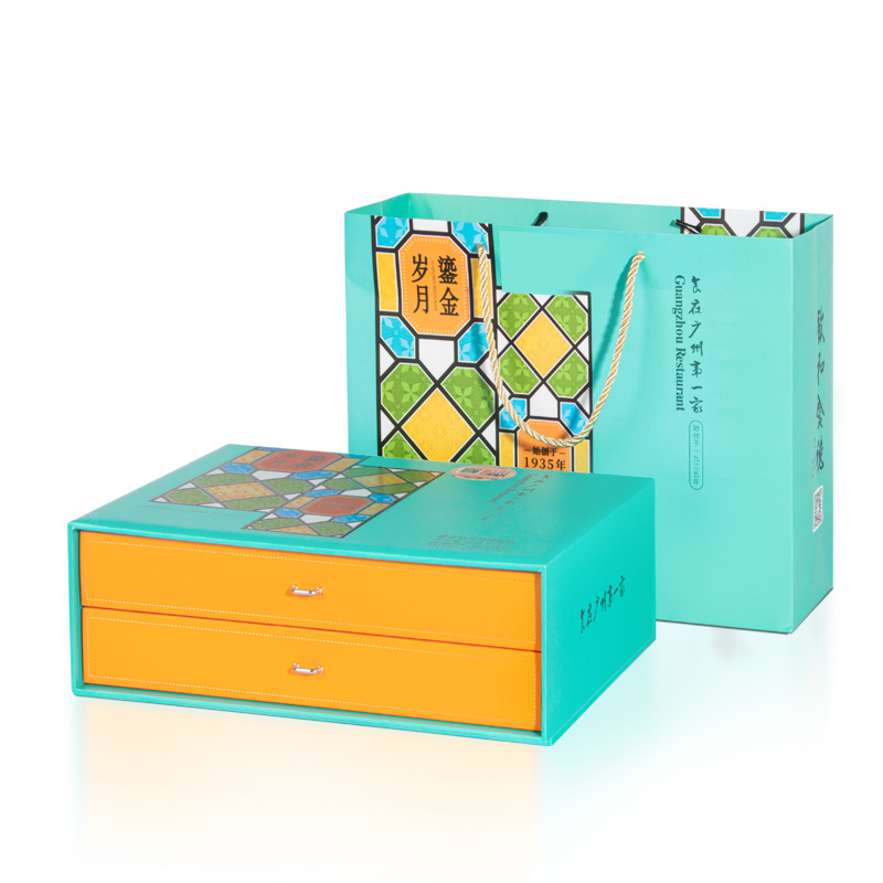 Environmentally friendly double-layer and multi-layer drawer gift box used to hold mooncakes, pastries, and delicious food