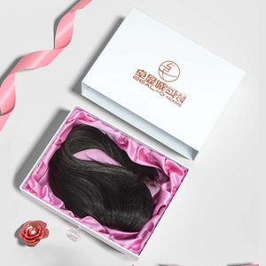 Custom Luxury Slide Drawer Pink Hair Extensions Wigs Packaging Boxes Hair Bundle Packaging Box With Satin Wig Bag For Bundles