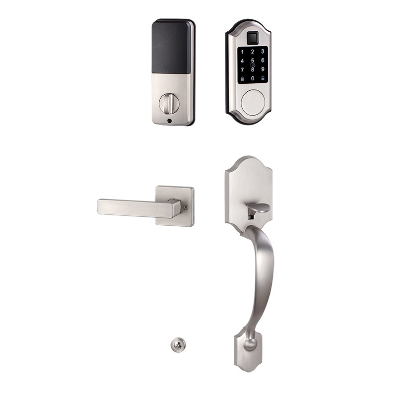 Electronic Fingerprint Deadbolt Combo Handleset gate lock Smart Gripset gate lock