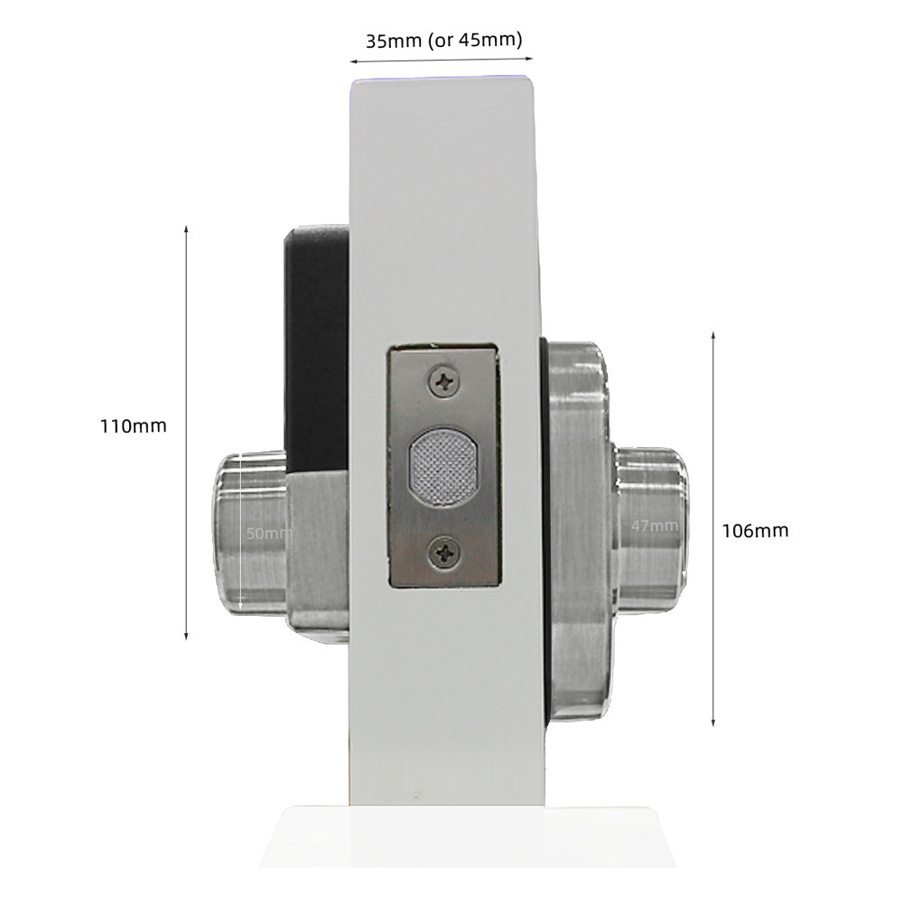 Zinc Alloy  Fingerprint Smart Safety Single Cylinder Key Metal Deadbolt Latch Knob Door Lock