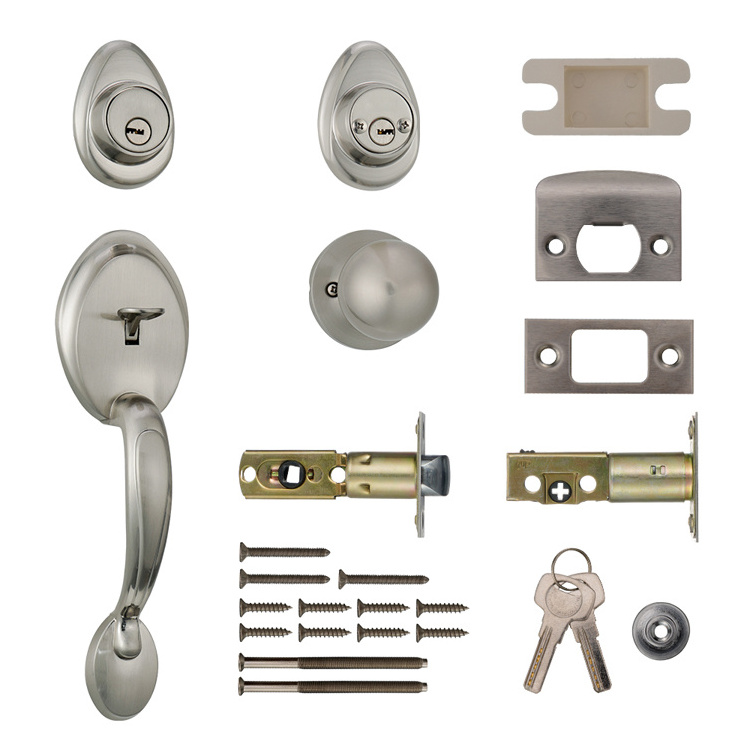 Modern American Mechanical Deadbolt Combo  Handle Key Zinc Alloy Door Lock  export for USA market