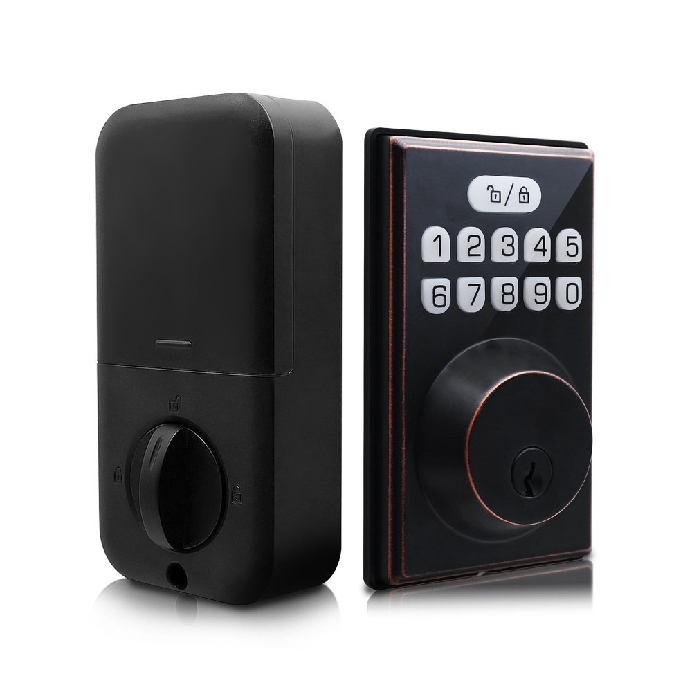 Factory Wholesale Smart Automatic Deadbolt Door Lock Mechanical Keyless Security  Electronic Deadbolt Lock physical buttons