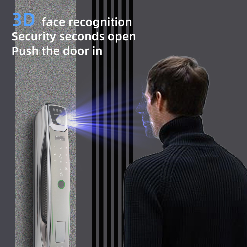 Entrance Waterproof Full Automatic Smart Door Lock With Camera Digital Mortise Finger Print Door Lock 3d Face Smart Locks