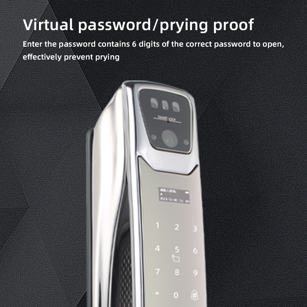 Entrance Waterproof Full Automatic Smart Door Lock With Camera Digital Mortise Finger Print Door Lock 3d Face Smart Locks