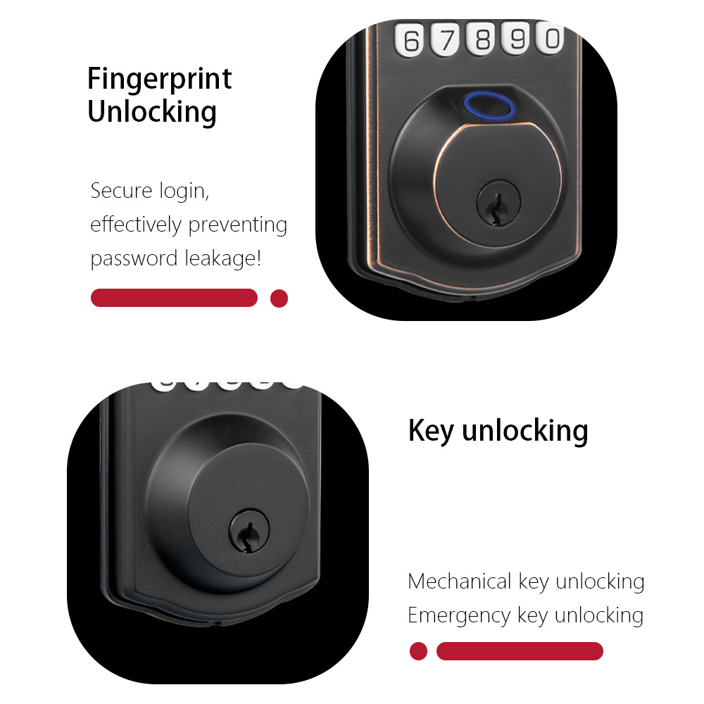 Home Zinc Alloy Electronic Fingerprint Lock Gate Room Digital Fingerprint Smart keyless Door Lock