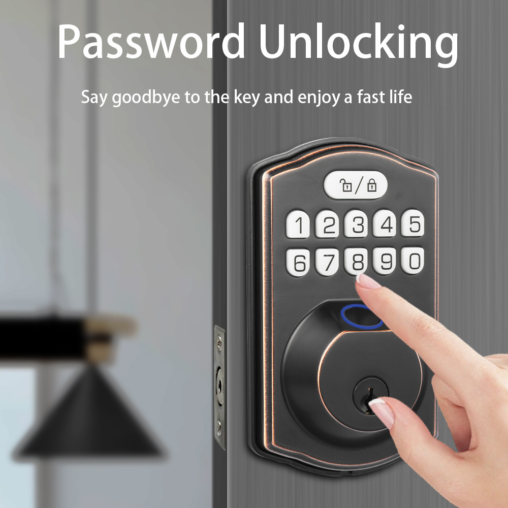 Home Zinc Alloy Electronic Fingerprint Lock Gate Room Digital Fingerprint Smart keyless Door Lock