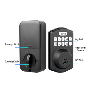 Home Zinc Alloy Electronic Fingerprint Lock Gate Room Digital Fingerprint Smart keyless Door Lock