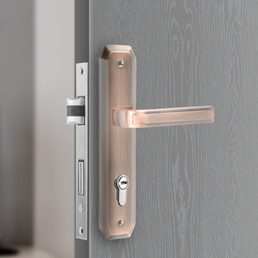 Entrance Interior Door Handles Lock Aluminum Mortise Cylinders Lock Bedroom Wooden Door Handle With Lock