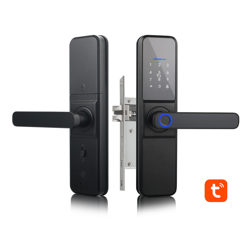 Modern Fingerprint IC Card Smart Lock Door 5050 Mortise Tuya Home Panel Entry Smart Lock Aluminum Smart Security Door Lock