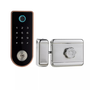 TTlock  biometric fingerprint password code garage gate smart rim door Outdoor Fingerprint Deadbolt Lock with Key