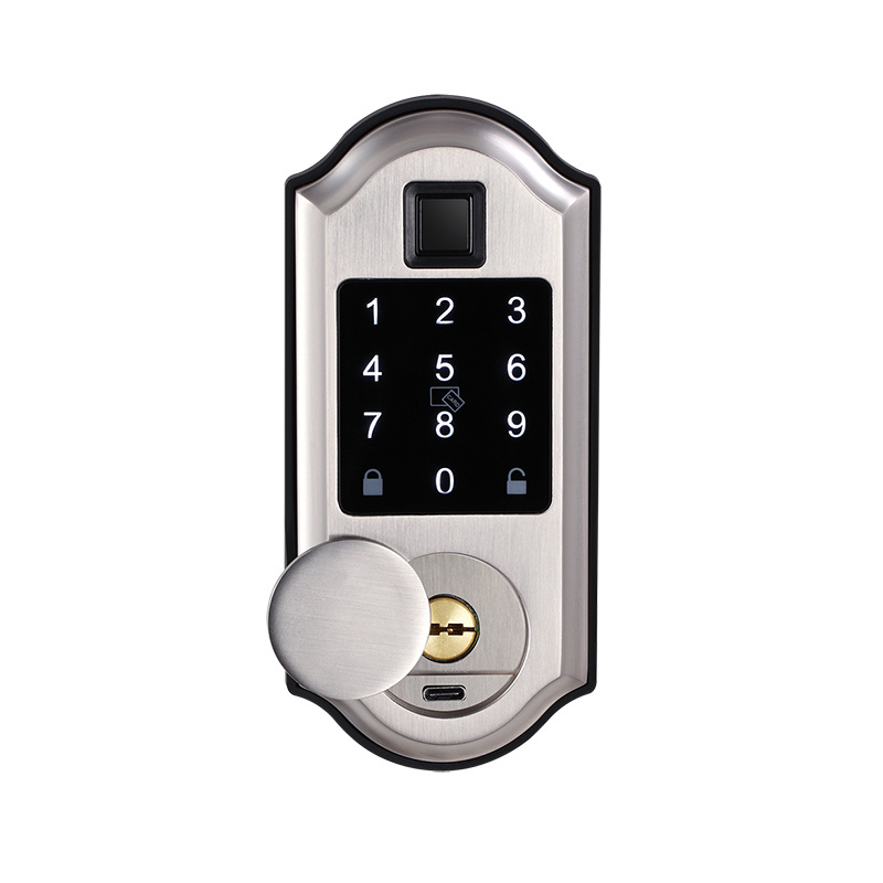 Durable Nickel Password PIN Code Entry Smart Electronic Deadbolt With Keypad