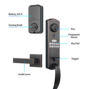 Outdoor Waterproof Zinc Alloy Electric Lock Fingerprint Smart Deadbolt Lock Digital Door Lock