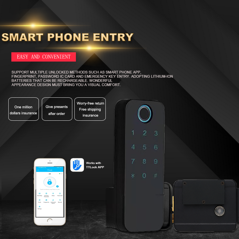 Keyless TTLOCK APP Hidden Safe Electronic RFID Card Smart Gate Lock For Furniture