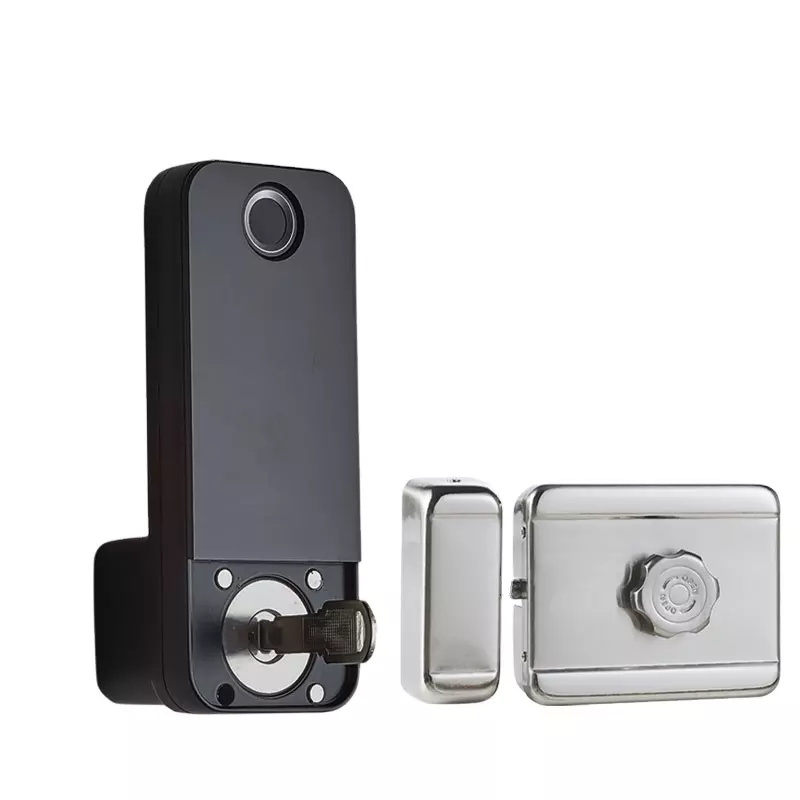 TTlock  biometric fingerprint password code garage gate smart rim door Outdoor Fingerprint Deadbolt Lock with Key