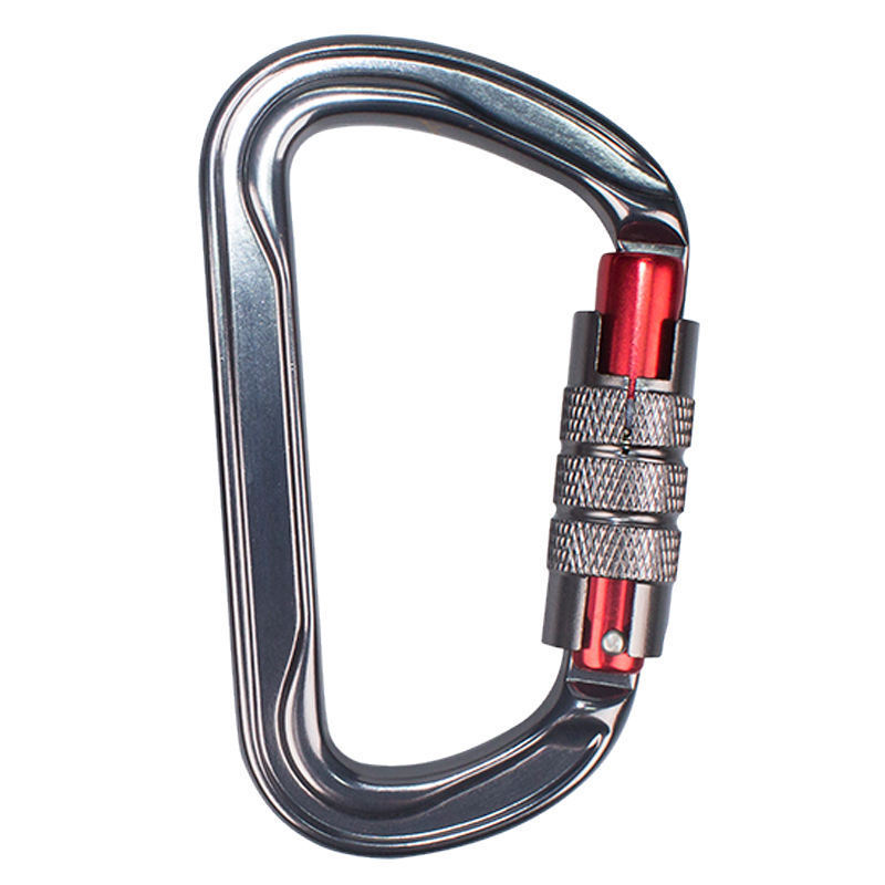 Black Metal Clip Hook Locking Climbing Hammock Carabiner 12KN Custom Shaped Aluminum Hot Sale High Quality Customized Spring