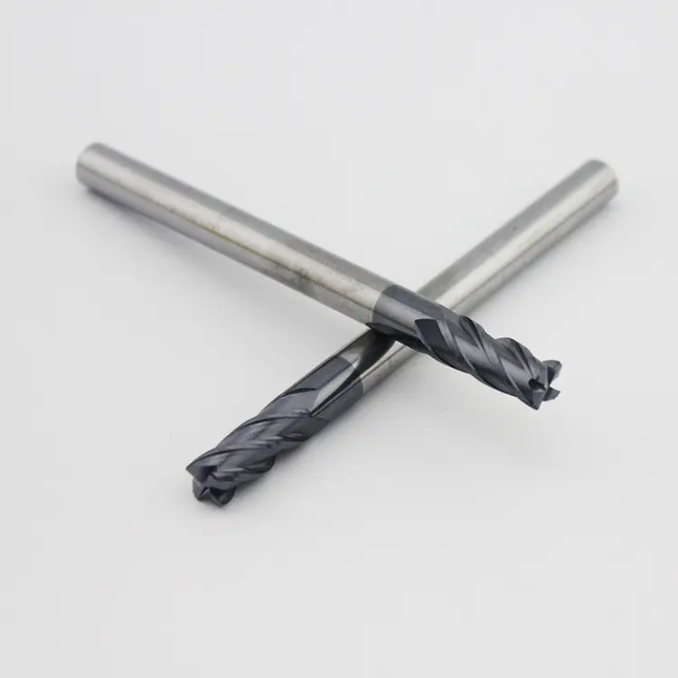 Made in China tungsten carbide TIALN end mill R0.5R0.75 R1 R1.5R2 R2.5R3 R4 R5 45 degree chamfered end mill