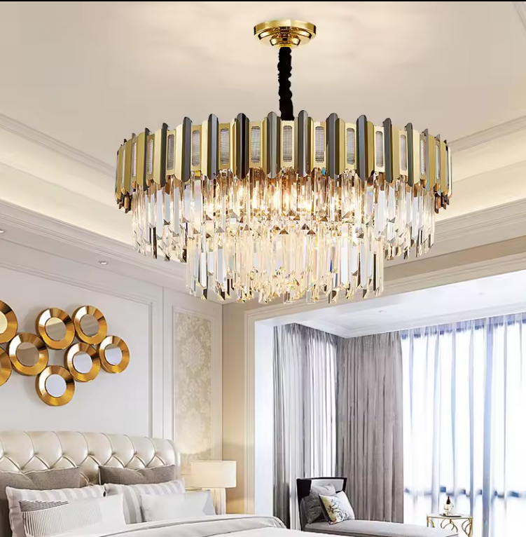 Zeal Lighting Decorative rustic gold living room lights fixtures led ceiling modern crystal chandeliers