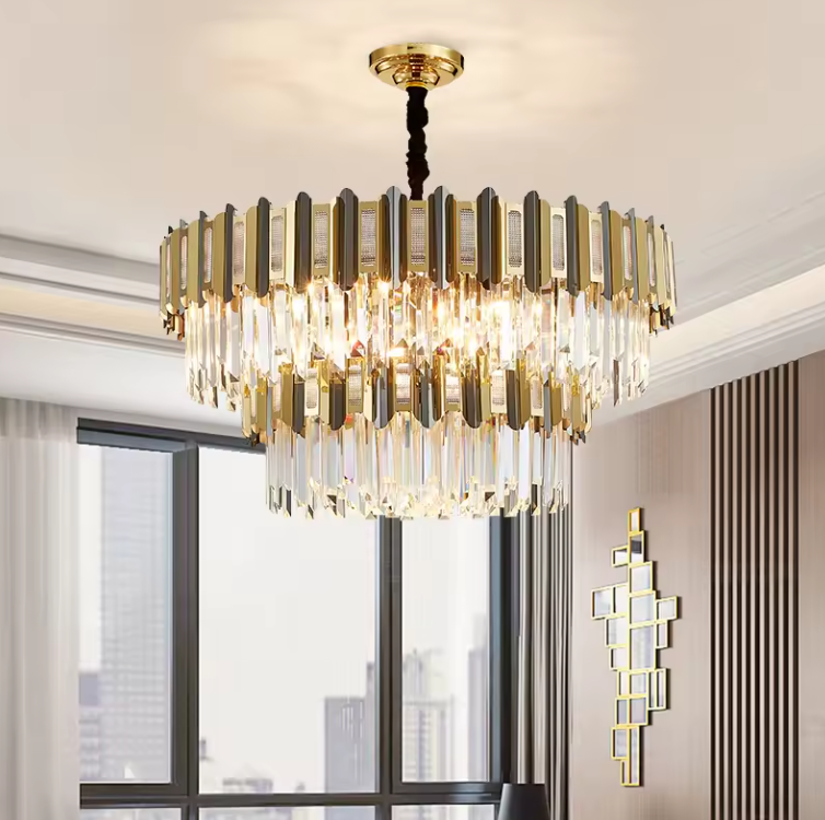 Zeal Lighting Decorative rustic gold living room lights fixtures led ceiling modern crystal chandeliers