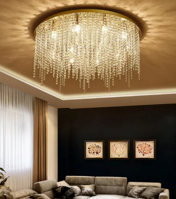 OEM ceiling gold crystal chandelier pendant lamp,luxury hanging lamp low ceilings modern brass chandelier