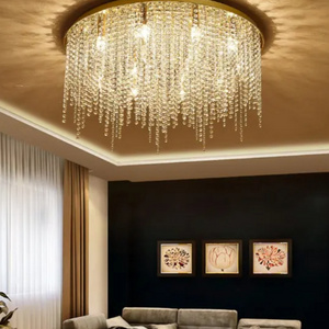 OEM ceiling gold crystal chandelier pendant lamp,luxury hanging lamp low ceilings modern brass chandelier