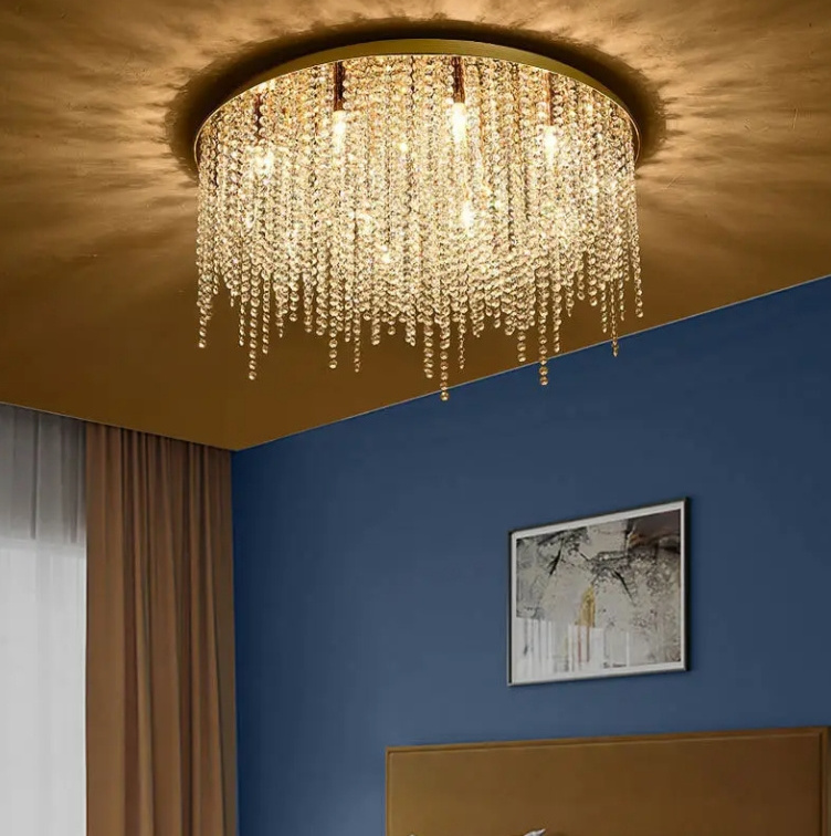 OEM ceiling gold crystal chandelier pendant lamp,luxury hanging lamp low ceilings modern brass chandelier