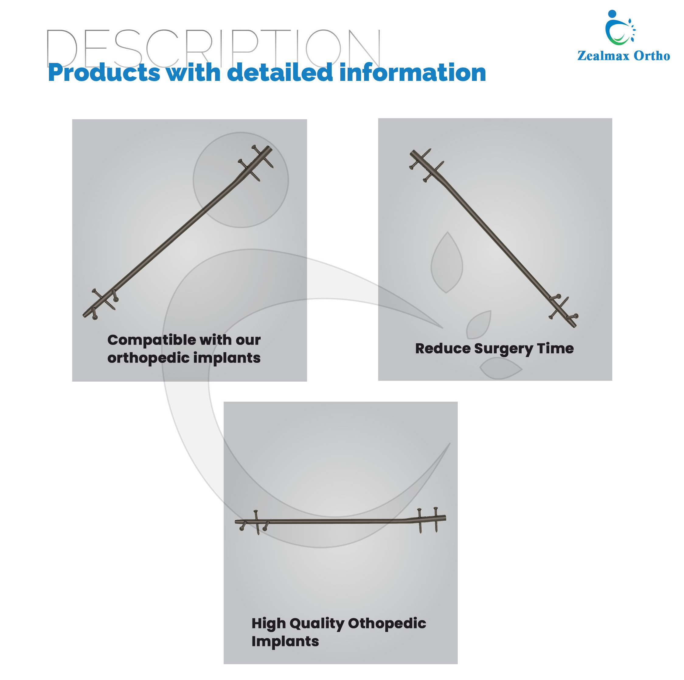 Zealmax Ortho Trauma Orthopedic Implants Manufacturer Humerus Bone Interlocking Intramedullary Nail