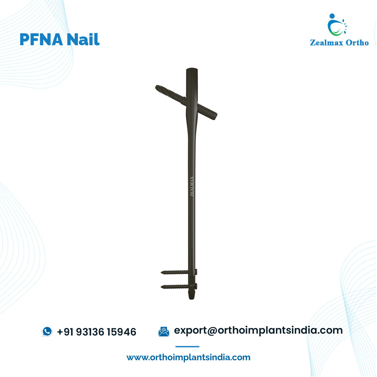 Zealmax Ortho Orthopedic Implant Titanium CE ISO Certified PFNA Antirotation Proximal Femoral Nail