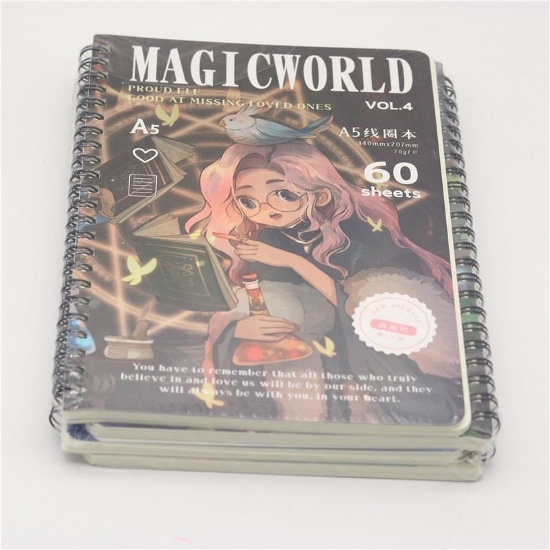 Zeamor Kawaii Exercise Book A5 Double Wire Coil Binding Spiral Writing Journal Notebook For Students